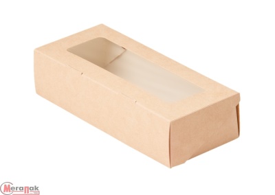 Коробка карт с окном Packton 70*170*40мм ECO TABOX 500, 26415 (500, 400) Коричневый - фото