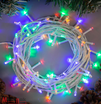 Гирлянда НИТЬ ECO. IP20, 10 м, Н.Б. LED-100-220V, 8 режимов, МУЛЬТИ арт.3556795  - фото
