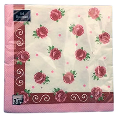 Салфетки бум.  Bouquet  33*33, 3сл 20л "Розита" (12)  - фото