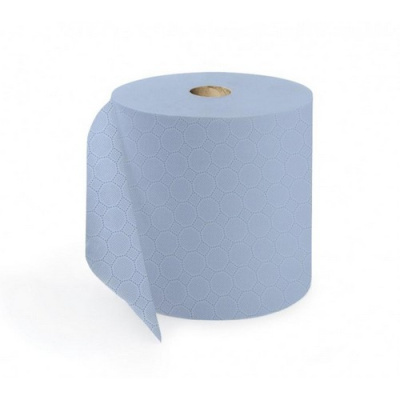 Протирочная бум. Belux Pro синяя, 2-сл, 22*30см, 200 м, с ц/вытяжкой, d-6см, сист Tork W2, арт. 274911 Синий - фото