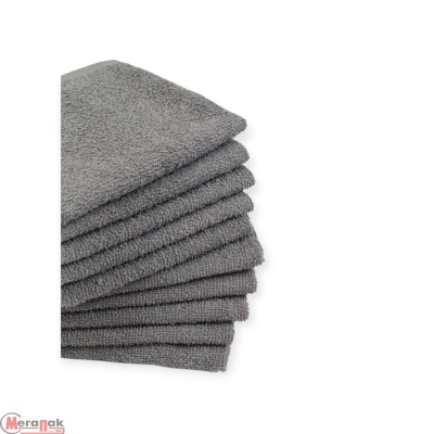 Салфетка махровая, гладкокрашеная, 30*30, 380 г/м2, цвет: 910-серый, арт. ВТ 30-30Г Серый - фото