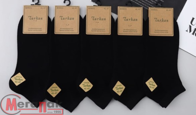Носки мужские TURKAN короткие, черные, 9031 Черный - фото
