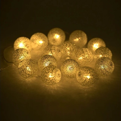Электрогирлянда 1,8 м, 16 LED "Шарики", бронза, тёплый белый, на батарейках, 592558 (3)  - фото