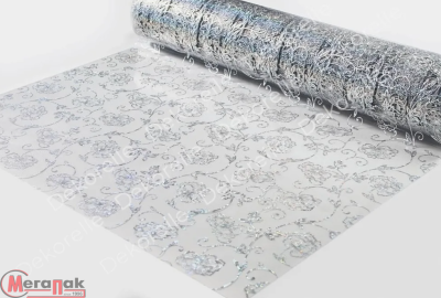 Силиконовое покрытие Dekorelle 181-S, размер 1,0x20м, серебро/прозр.фон пог/м 234181 Серебро - фото
