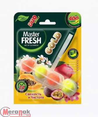 Блок подвесной для унитаза Master FRESH GOLD DUO EFFECT 5в1 ТРОПИК 1шт С0007426  - фото