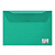 Папка-конверт с кнопкой BRAUBERG A4. 150 мм, до 100 листов, прозрачная  зеленая 221635 Зеленый - фото
