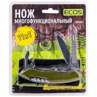 Нож многофункциональный ECOS SR081 зеленый 325129 Зеленый - фото