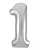 Шар фольга Agura (40''/102 см) Цифра, 1 Slim, Серебро, 1 шт. в уп. (3) Серебро - фото