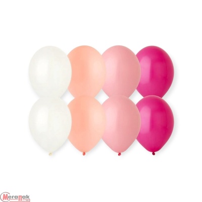 Шар латексный BELBAL (14''/36см) В 105 Пастель ассорти Розовая гамма 12шт (1) Розовый - фото
