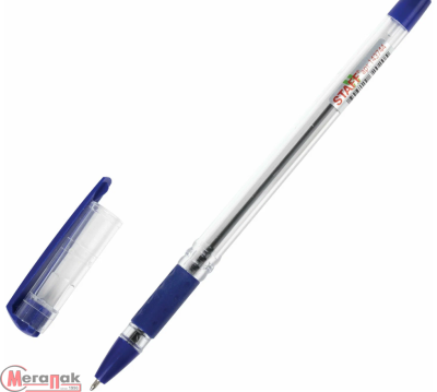 Ручка шариковая масляная с грипом STAFF Basic OBP-11, СИНЯЯ, узел 1 мм, линия 0,5 мм, арт. 143744 Синий - фото