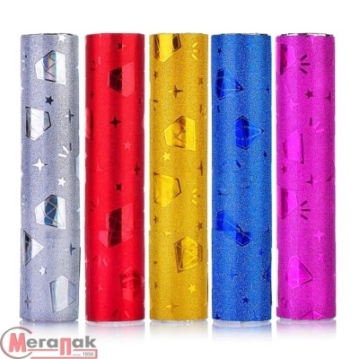 Хлопушка пневматическая "Голография" 20см, S1432 Микс - фото