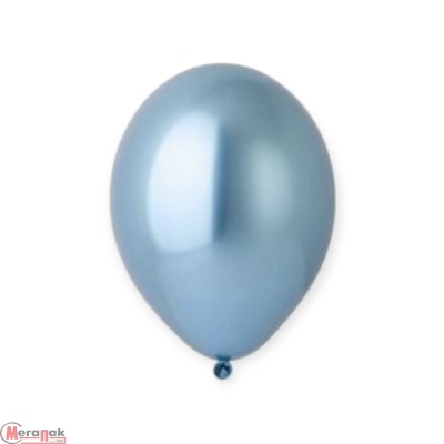 Шар латексный BELBAL (14''/36см) В 105/605 Хром Glossy Blue 1 шт (1) Синий - фото