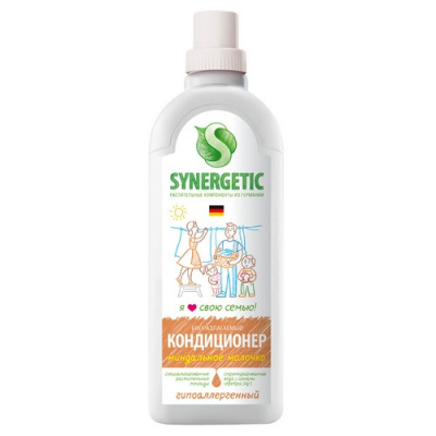 Кондиционер-ополаскиватель "Synergetic" 1,0л "Миндальное молочко", арт. 110101/8  - фото