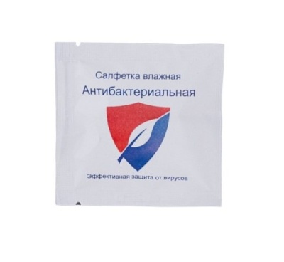 Салфетка влажная "Антибактериальная" 60*60 1/1000 Белый - фото