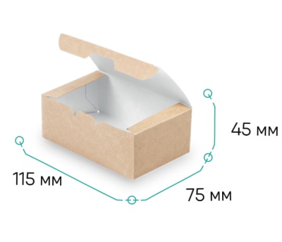 Коробка 115*75*45 OSQ Fast Food Box S (25шт) Коричневый - фото