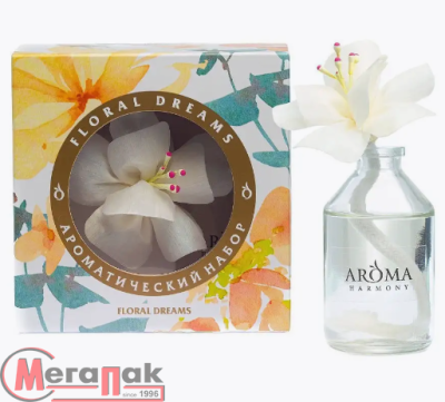 Aroma Harmony диффузор Весенний "FLORAL DREAMS" 50 мл, с цветком, AH20604  - фото