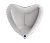 Шар фольгированный(2) (18''/46 см) Сердце, Серебро, 1 шт.  - фото