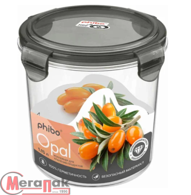 Контейнер для продуктов OPAL (Тритан) круглый 1,15л (черный), арт. 4331471 Черный - фото