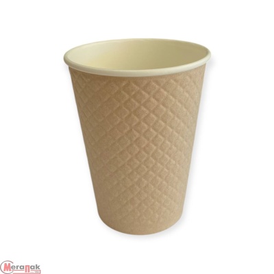 Стакан бумажный д/гор двуслойный 350 мл Waffle Kraft крафт 25шт, арт. ЕМ90-430 Коричневый - фото