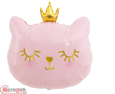 Шар с клапаном Falali (11''/28 см) Мини-фигура, Котенок Принцесса, Розовый, 1 шт. (гел не надув) Розовый - фото