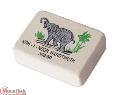 Ластик KOH-I-NOOR "Слон" 300/80, 26х18,5х8мм, белый, прямоугольный, натуральный каучук, 225399  - фото