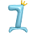 Шар фольга Falali (32''/81 см) Цифра, 7 Золотая корона, на подставке, Голубой, 1 шт.в уп.(надув воздухом) Голубой - фото