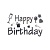 Наклейка Happy Birthday с бокалом, 19,5*30 см, Серебро, Металлик, 1 шт. Серебро - фото