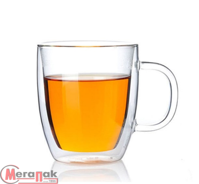 Кружка стеклянная с двойным дном Tea Time, 350 мл AT-K2616 Прозрачный - фото
