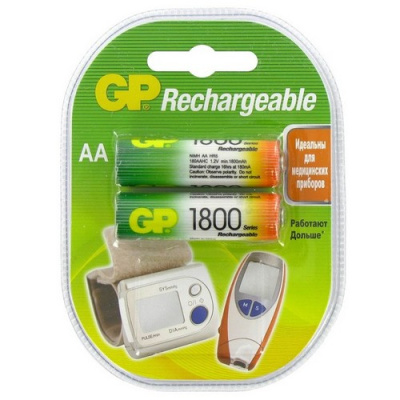 Аккумулятор GP 180AAHC-2DECRC2 1800 мАч, АА, BL2 блистер 2 шт.  - фото