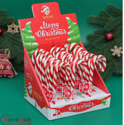Карамель леденцовая новогодняя Sweet Ness "Трость", со вкусом клубники, 30 г, 10050872 Красный - фото