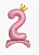Шар фольга Falali (32''/81 см) Цифра, 2 Золотая корона,на подставке, Розовый, 1 шт.в уп.(надув воздухом) Розовый - фото