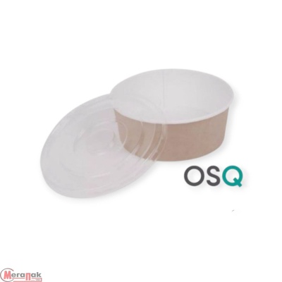 10шт  Круглый контейнер OSQ ROUND BOWL 1300 с плоской пластиковой крышкой PP Коричневый - фото