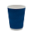 Стакан бумажный 350мл для горячего волна рифленый 1/25 синий Ripple Blue, арт. NJ113 Синий - фото