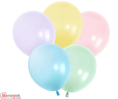 Шар латекс(1) (12''/30 см) Ассорти, макарунс, 1шт.  - фото
