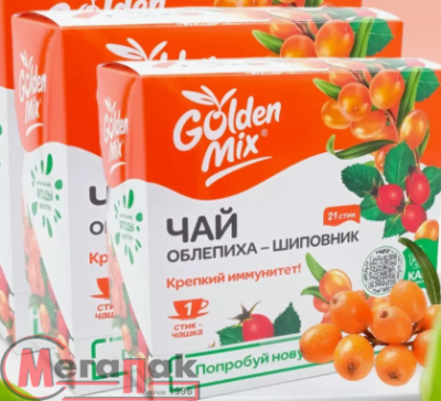 Напиток для приготовления чая Облепиха, шиповник, 462 г (1 стик по 22 г), арт. НФ-00000484  - фото