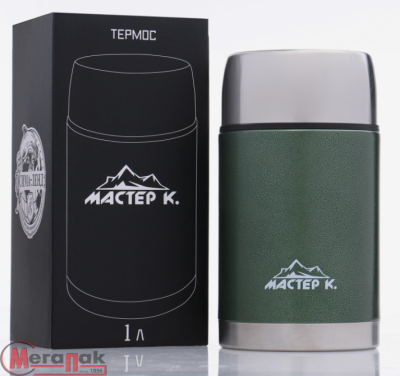 Термос для еды "Мастер К" 1 л, сохраняет тепло 12 ч, арт. 4729549 Зеленый - фото