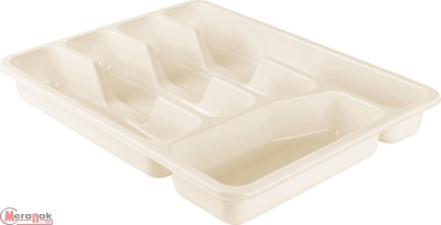Лоток для столовых приборов Plast Team 330х260х43 мм молочный туман, арт. PT156010048 Молочный - фото