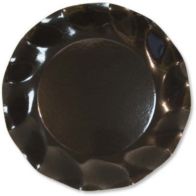 Тарелка бумажная Д=18,5 (1/10шт) BLACK 46TN Черный - фото