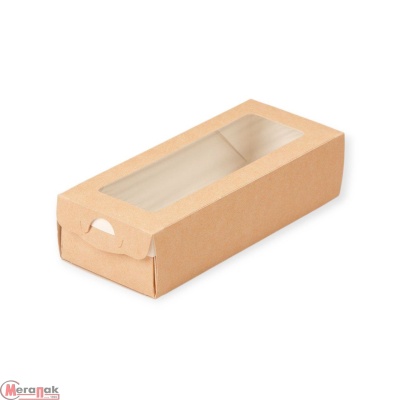 Коробка картонная с окном пенал 170*70*40мм ECO CASE 500 Коричневый - фото