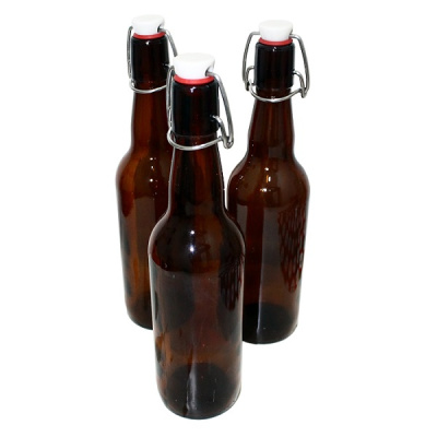 Стеклобутылка 500мл LM Beer коричневая +Бугел.пробка W4016  - фото