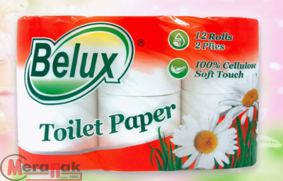 Туалетная бумага "BELUX" Стандарт белая, 2-сл, 12 рул, арт. 325859 Белый - фото