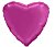 Шар фольга(2) (19''/48 см) Сердце, Мистик, Гранат, Сатин, 1 шт.  - фото