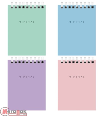 Блокнот МАЛЫЙ ФОРМАТ А7 75х105мм, 40л, гребень, картон, клетка, BRAUBERG Minimal Pastel, 116431 Микс - фото