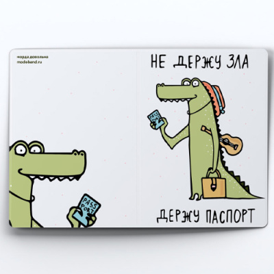 Обложка для паспорта «Не держу зла держу паспорт» Серый - фото