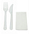 Набор одноразовый столовых приборов прозрачный ( вилка прозр ,нож прозр, салфетка) Прозрачный - фото