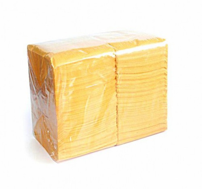 Салфетка"Ленек" 33*33 3-х сл. желт.1/250 Желтый - фото