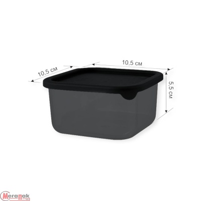 Контейнер для продуктов Sugar&Spice Black квадратный 0,4л с гибкой крышкой, SE167910621 (18) Черный - фото