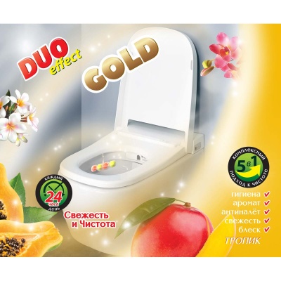 Подвесной блок для унитаза Master Fresh Duo Effect Gold 5в1 Тропик арт. С0007426 1 шт.  - фото