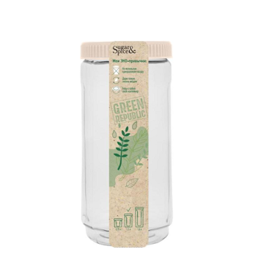 Банка для сыпучих продуктов Green Republic 1,1л лён, арт. SE2249GR Бежевый - фото