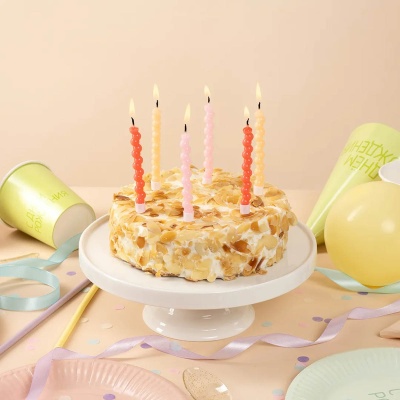 Свечи Пузырьки, Розовый Микс, 0,75*7,5 см+2 см, 6 шт. с держат., 803284  - фото